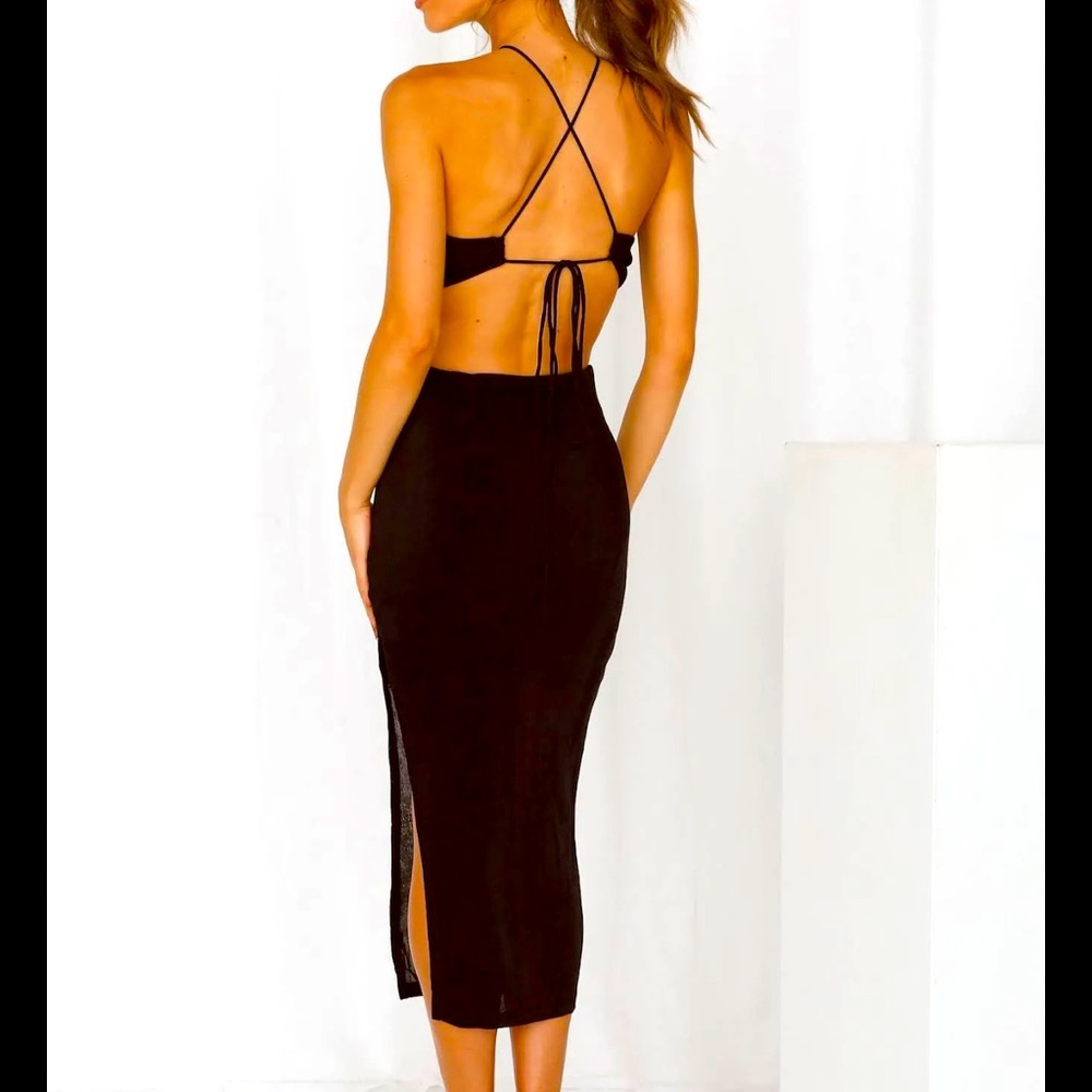 Hello Molly black halter midi dress - new with tags- size xs
